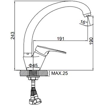 Смеситель для кухни Ledeme H13 5913L Хром — фото 2, Смесители для кухни