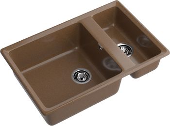 GRANFEST Мойка LEVEL 760K 1,5-чаши 760*500 терракот арт.GF- — фото 1, Кухонные мойки
