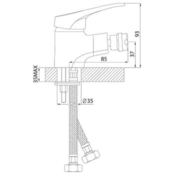 Смеситель для биде Rossinka B35-51 Хром — фото 2, Смесители для биде