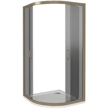 Душевой уголок Good Door Jazze 80x80 R-80-C-G профиль Золото стекло прозрачное — фото 3, Душевые уголки четверть круга