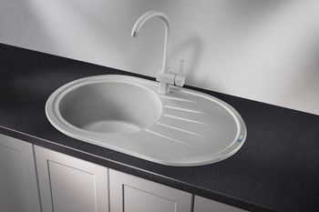 Granula-7601, БАЗАЛЬТ, кухонная мойка, СтандАРТ кварц — фото 2, Кухонные мойки