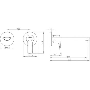 Смеситель для раковины E.C.A. Luna 102167606EX-YY Хром — фото 2, Смесители для раковины