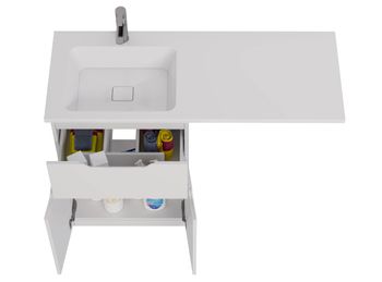 Тумба Vega, 60 см, напольная, 1 ящик, 2 дверцы, белый глянец — фото 5, Тумбы под раковину
