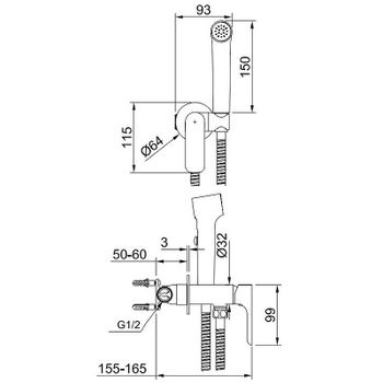 Гигиенический душ со смесителем Raglo R03.52.03 Золото матовое — фото 2, Гигиенические души