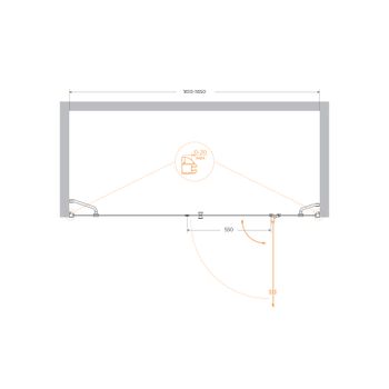 Душевая дверь CEZARES VERONA-W-B-13-80+60/30-C-Cr — фото 3, Душевые двери в нишу
