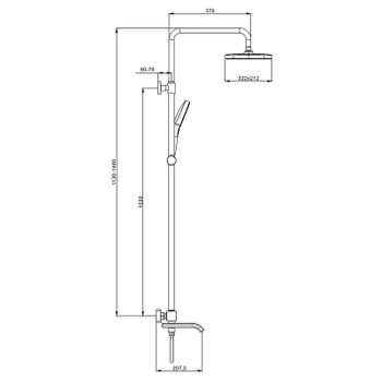 Душевая система Raglo R22.26.03 с термостатом Золото матовое — фото 13, Душевые стойки