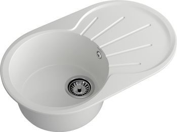 Товар: GRANFEST Мойка RONDO 750L 1-чаша+крыло 750*460мм иней арт.GF- - фото 1 GRANFEST Мойка RONDO 750L 1-чаша+крыло 750*460мм иней арт.GF- — фото 1, Кухонные мойки