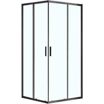 Душевой уголок Azario Milton 900x900 AZ-ND1142 900 Black профиль Черный стекло прозрачное — фото 2, Квадратные душевые уголки
