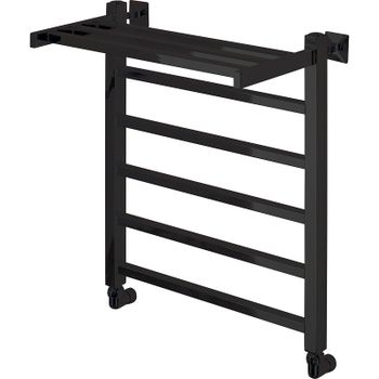 Водяной полотенцесушитель Comfysan Marte-K W-5 60x50 012540 с полкой Черный матовый — фото 1, Водяные полотенцесушители