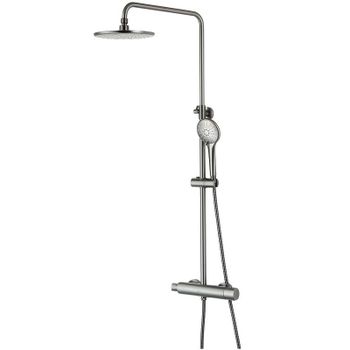 Душевая система Lemark Bronx LM3770GM Графит — фото 1, Душевые стойки