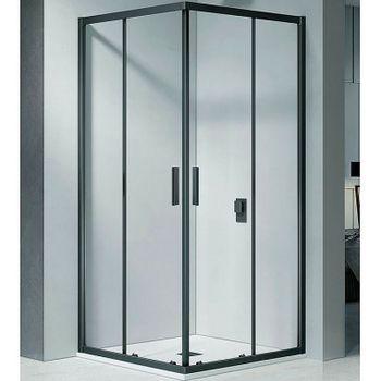 Душевой уголок Riho Hamar 2.0 90x90 G007005121 профиль Черный матовый стекло прозрачное — фото 1, Квадратные душевые уголки