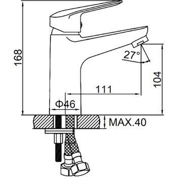 Смеситель для раковины Ledeme H51 1051L Хром — фото 4, Смесители для раковины