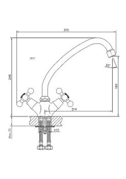 Смеситель для кухни Haiba HB4519 Хром — фото 2, Смесители для кухни