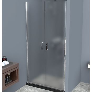 Душевая дверь BelBagno Uno 80 UNO-B-2-80-P-Cr профиль Хром стекло рифленое — фото 1, Распашные душевые двери