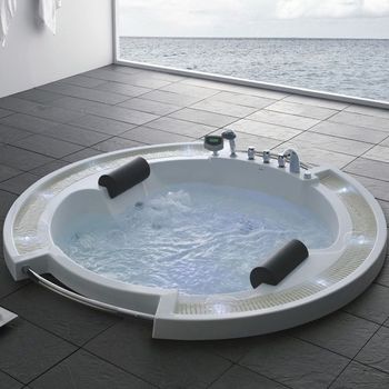 Акриловая ванна Gemy G9060 O 210х210 с гидромассажем — фото 1, Акриловые ванны
