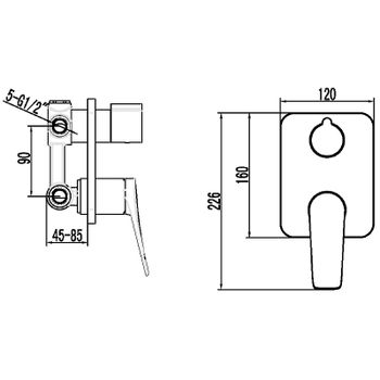 Смеситель для душа Lemark Bronx LM3728BL Черный матовый — фото 2, Смеситель для душа