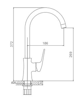 Смеситель для кухни Haiba HB70165 Хром — фото 3, Смесители для кухни