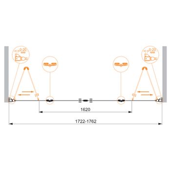 Душевая дверь CEZARES ELENA-W-BS-22-180-C-Cr — фото 3, Душевые двери в нишу