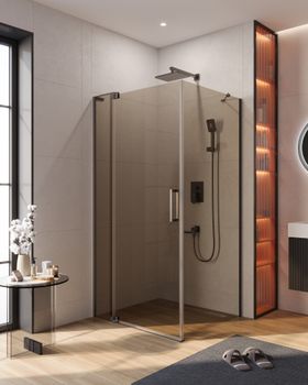 Душевой уголок CEZARES SLIDER-AH-1-90-90/100-BR-GM — фото 1, Душевые уголки