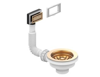 Выпуск для мойки 114 BRONZE new с рамкой и заглушкой (гофра) — фото 1, Аксессуары для кухни