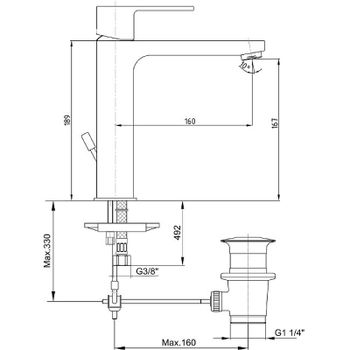 Смеситель для раковины E.C.A. Nita 102188049EX Хром — фото 2, Смесители для раковины