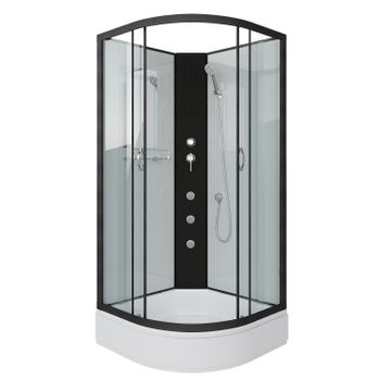 Душевая кабина Niagara Classic NG-6701-14BKG (90х90х200) средний поддон(26см),черный,стекло прозрачн — фото 1, Душевые кабины