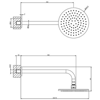 Верхний душ Gessi Emporio Shower 47382#299 Черный матовый — фото 2, Верхние души