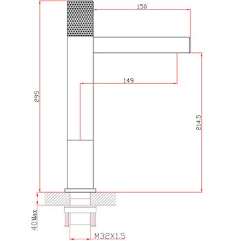 Смеситель для раковины Bronze de Luxe Avantgarde 2030RH Черный Красный — фото 9, Смесители для раковины