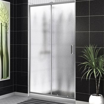 Душевая дверь BelBagno Uno 120 UNO-195-BF-1-120-CH-CR профиль Хром стекло шиншилла — фото 1, Раздвижные душевые двери