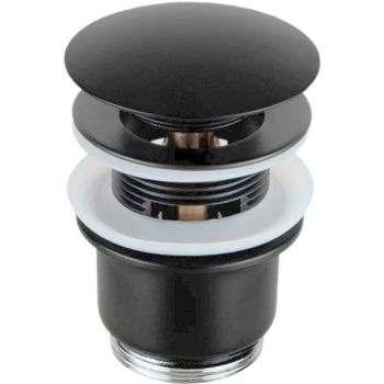 Донный клапан Remer 905CC2114CFP click-clack Черный брашированный хром — фото 1, Донные клапаны