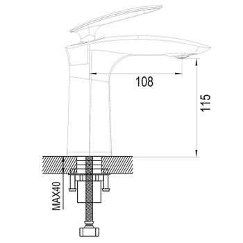 Смеситель для раковины Rose R11H R1101H Черный матовый — фото 2, Смесители для раковины