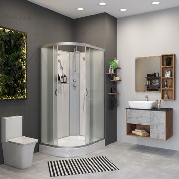 Душевая кабина Niagara Classic NG-3312-14RBKT (120х80х210) низкий поддон(13см),стекло матовое,3 мест — фото 3, Душевые кабины