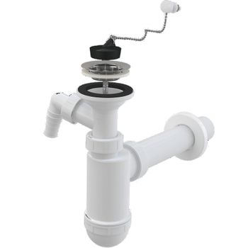 Сифон для раковины Alcaplast A41PR Белый — фото 1, Сифоны для раковины