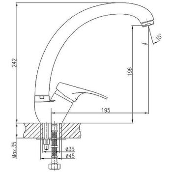 Смеситель для кухни Haiba HB4113 Хром — фото 2, Смесители для кухни