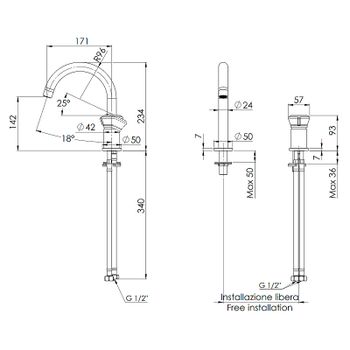 Смеситель для раковины Remer Element ET57 Хром — фото 2, Смесители для раковины