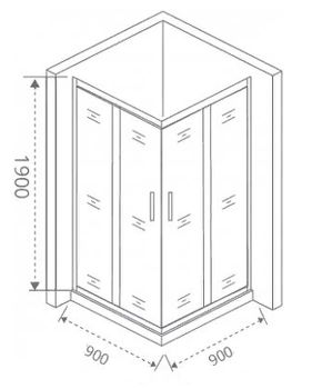 Душевой уголок Good Door Cofe CR-90-C-B 90x90 КФ00006 профиль Черный стекло прозрачное — фото 2, Квадратные душевые уголки