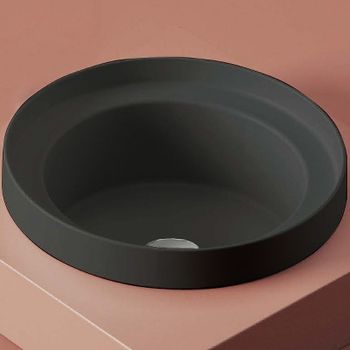 Раковина Artceram Fuori 40 TFL032 17 00 Черная матовая — фото 1, Раковины встраиваемые сверху