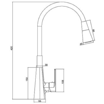Смеситель для кухни Haiba HB73823-3 Оружейная сталь Черный — фото 2, Смесители для кухни