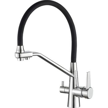 Смеситель для кухни Haiba HB76855 Хром Черный — фото 1, Смесители для кухни