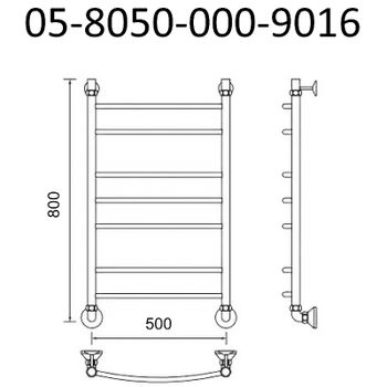 Водяной полотенцесушитель Маргроид Вид 5 800x500 05-8050-000-9016 Белый матовый — фото 2, Водяные полотенцесушители