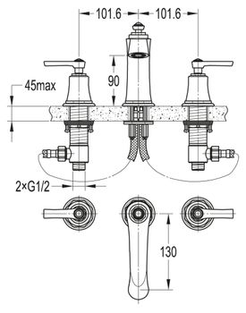 Смеситель на раковину CEZARES LIBERTY-F-BLS-01-W0 — фото 2, Смесители для раковины