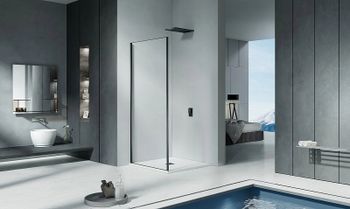 Душевая стенка Good Door Cofe SP-80-C-B 80 КФ00018 профиль Черный стекло прозрачное — фото 2, Боковые стенки