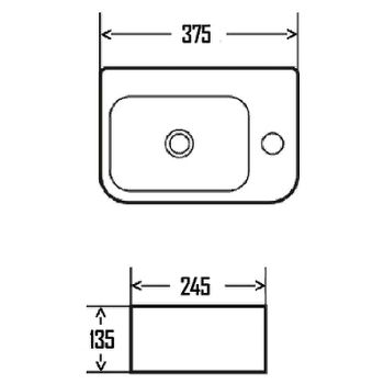 Раковина AQUAme 38 R AQM5006R Белая глянцевая — фото 3, Мини-раковины