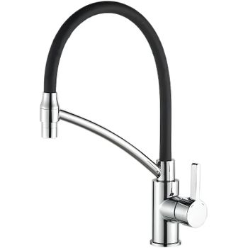 Смеситель для кухни Haiba HB73643-7 Хром Черный — фото 1, Смесители для кухни