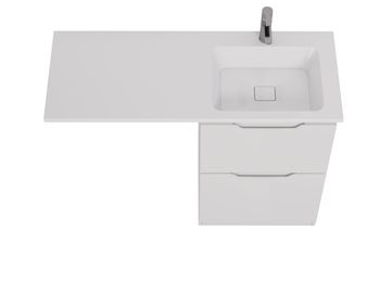 Тумба Bona, 60 см, напольная, 2 ящика, белый глянец — фото 10, Тумбы под раковину