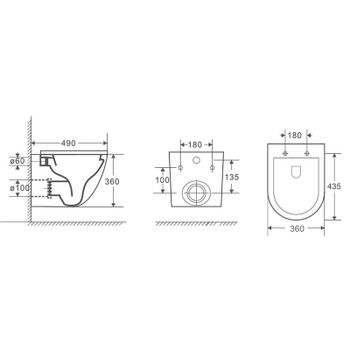 Унитаз Bond F01-108 подвесной Черный с сиденьем Микролифт — фото 11, Подвесные унитазы