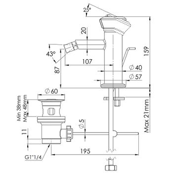 Смеситель для биде Remer Element ET20 Хром — фото 2, Смесители для биде