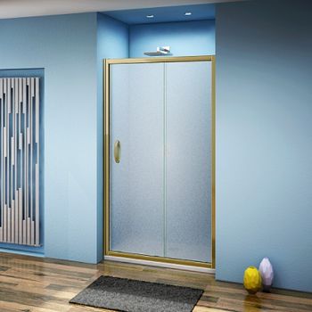 Душевая дверь Good Door Jazze 130 WTW-130-C-G профиль Золото стекло прозрачное — фото 2, Раздвижные душевые двери