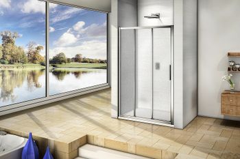 Душевая дверь Good Door Orion WTW-130-G-CH 130 профиль Хром стекло Grape — фото 3, Раздвижные душевые двери