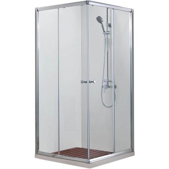 Душевой уголок Azario Greenwood 100х100 AZ-NNE1142 1000 профиль Хром стекло прозрачное — фото 1, Квадратные душевые уголки